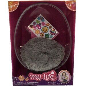 My Life As Clear Egg Chair with Soft Grey Cushion and Stickers Dolls Furniture